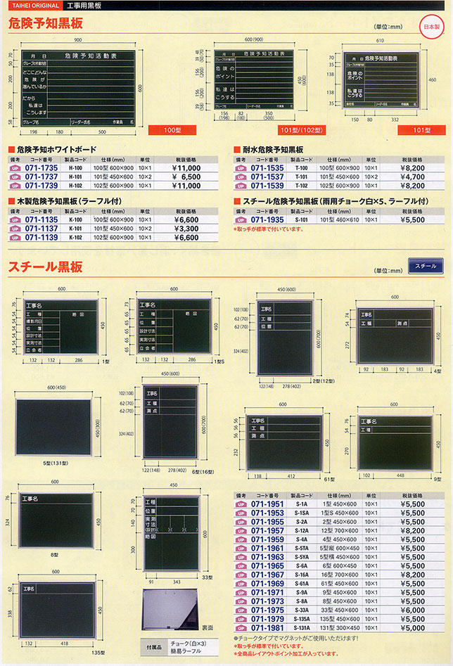 工事用黒板