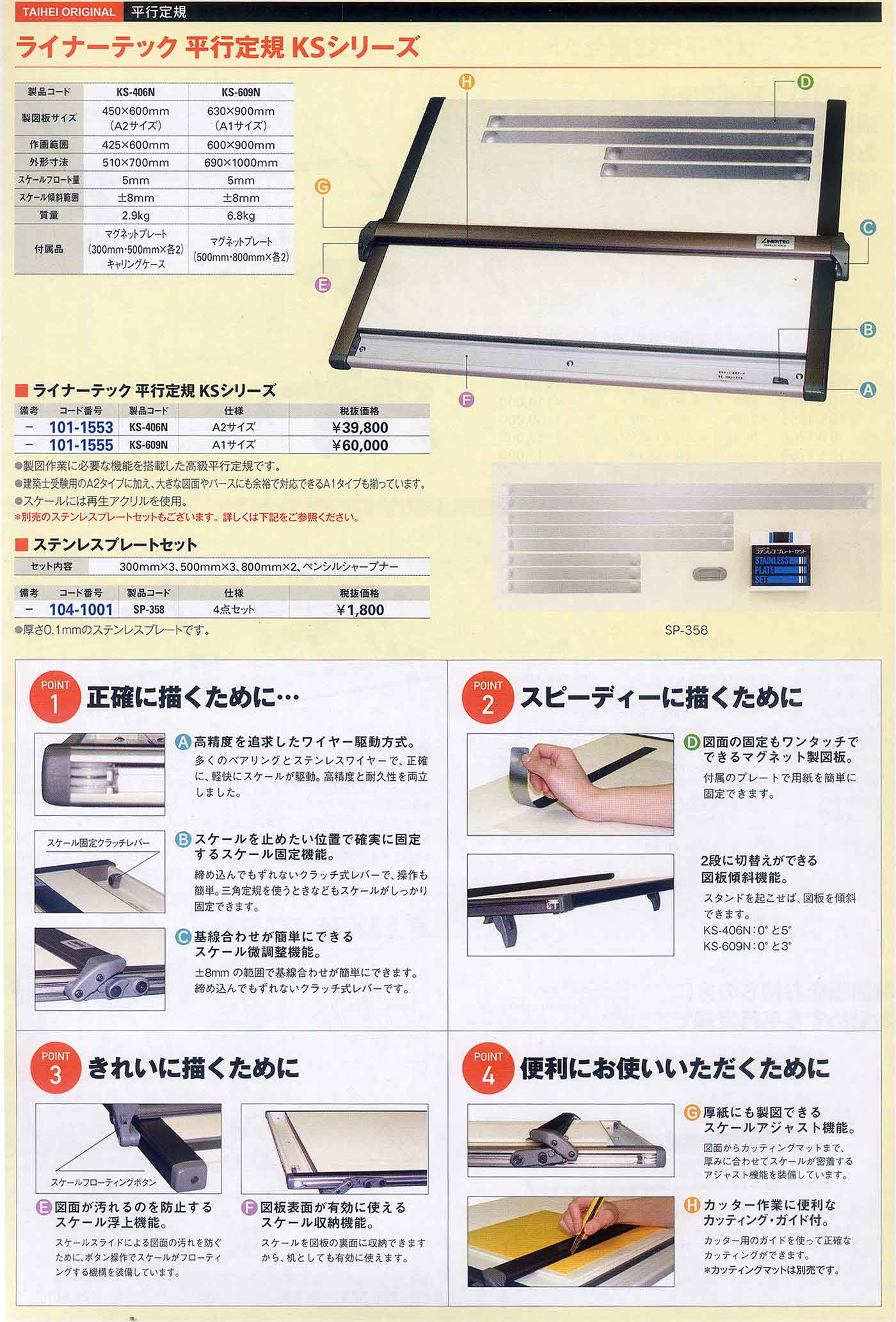 最大72％オフ！ 平行定規 KS-406N A2判 014-0103メーカー直送KO 代引き ラッピング キャンセル不可