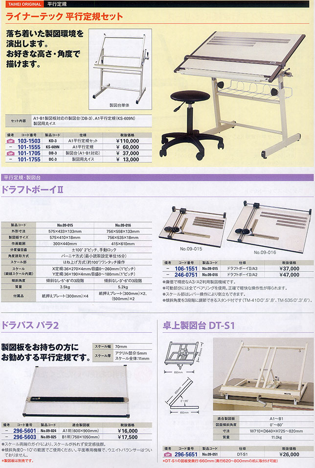 平行定規・製図台